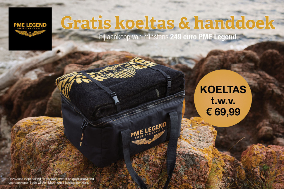 Automatisch Schrijf op voorkomen Voorjaarsactie bij herenmerk PME Legend: Krijg een koeltas en handdoek ter  waarde van 69,99 euro