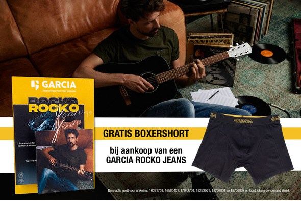 Gratis boxershort bij Rocko jeans van Garcia
