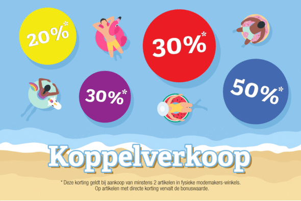 Koppelverkoop: 20, 30 en 50% korting