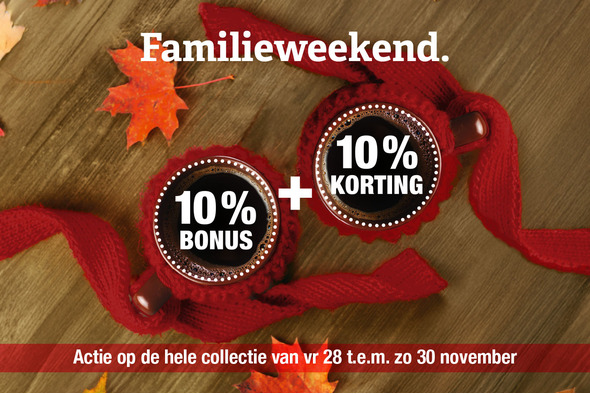 10% korting + 10% bonus op de hele collectie