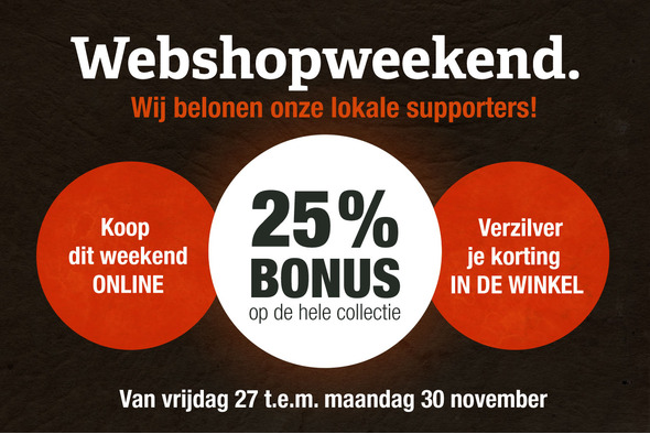 Webshopweekend: 25% bonus