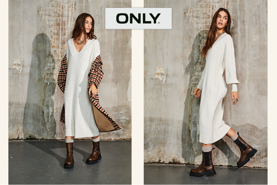 Nieuw collectie van Only heeft veel gebreide en wollen kledingstuks