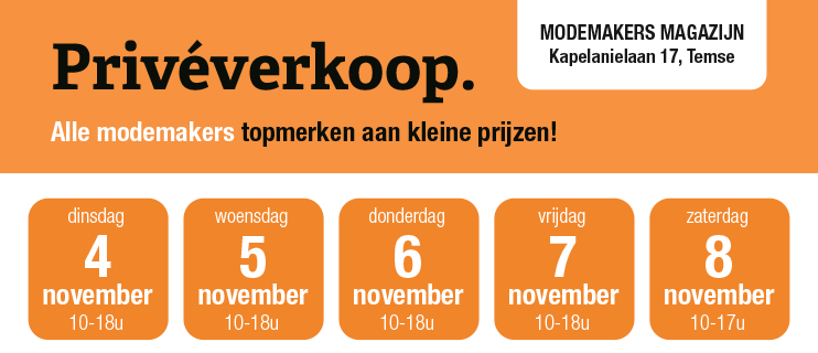 Privéverkoop najaar 2025 van dinsdag 4 t.e.m. zaterdag 8 november