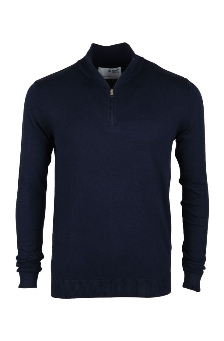 slhberg half zip cardigan b navy blazer
