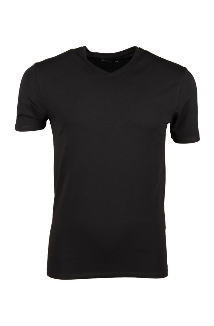 slhnewpima ss v-neck tee black