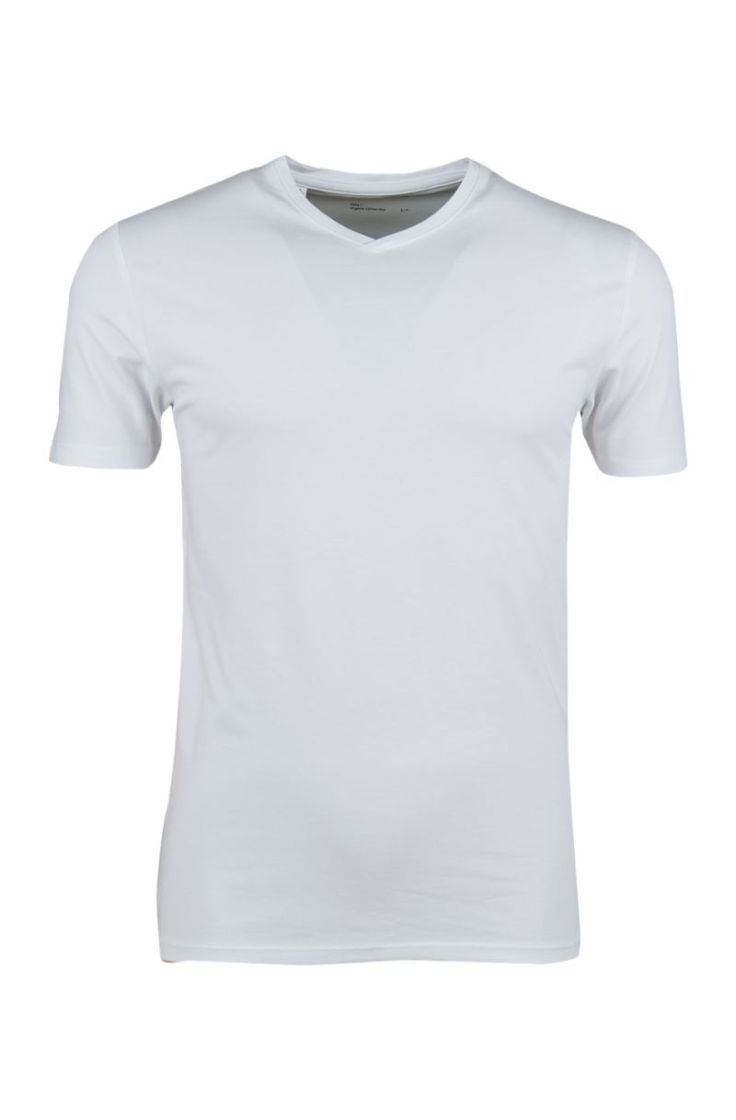 slhnewpima ss v-neck tee bright white