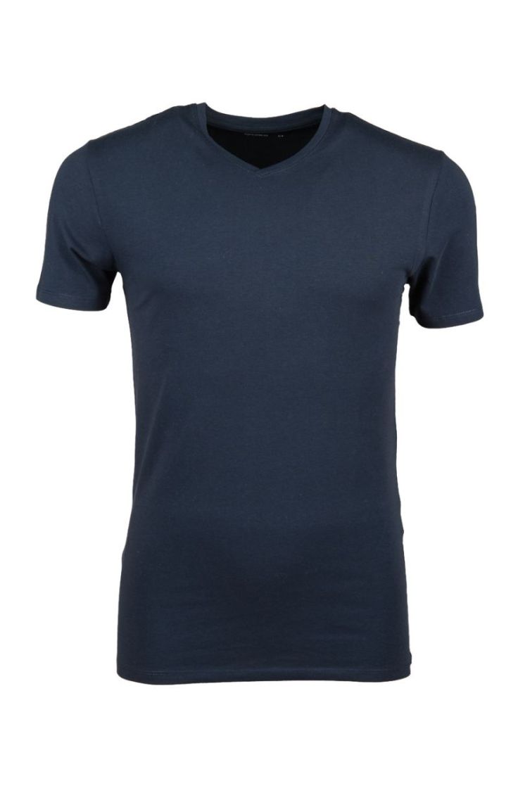 slhnewpima ss v-neck tee navy blazer