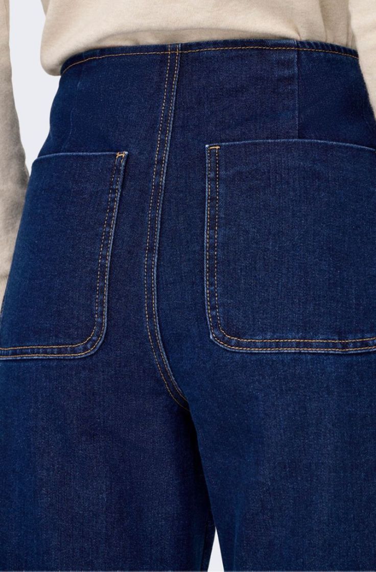 onlmadeline hw wide pocket dnm dark blue denim
