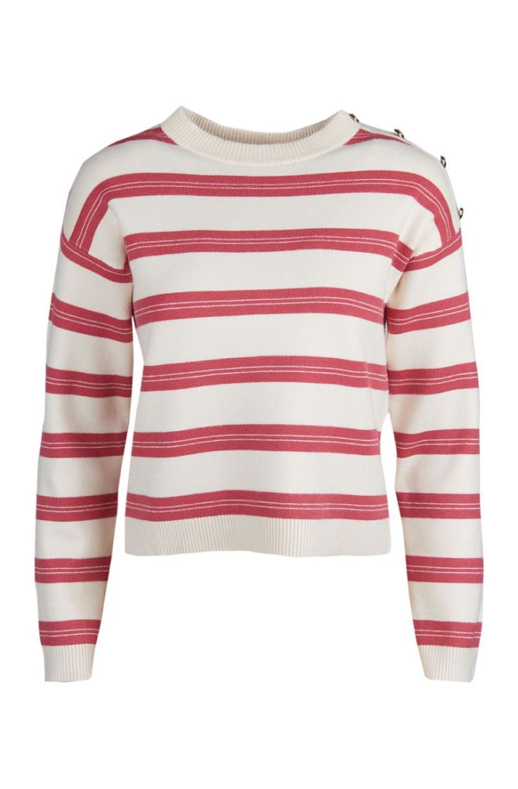vmgold stripe ls o-neck pullov birch w.holly b