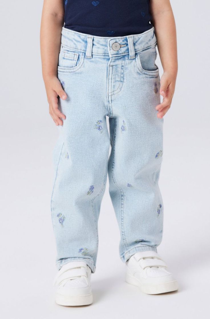 nmfbella mom emb jeans 1224-sm light blue deni