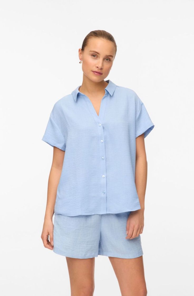 vmmelaney queeny ss shirt wvn chambray blue m