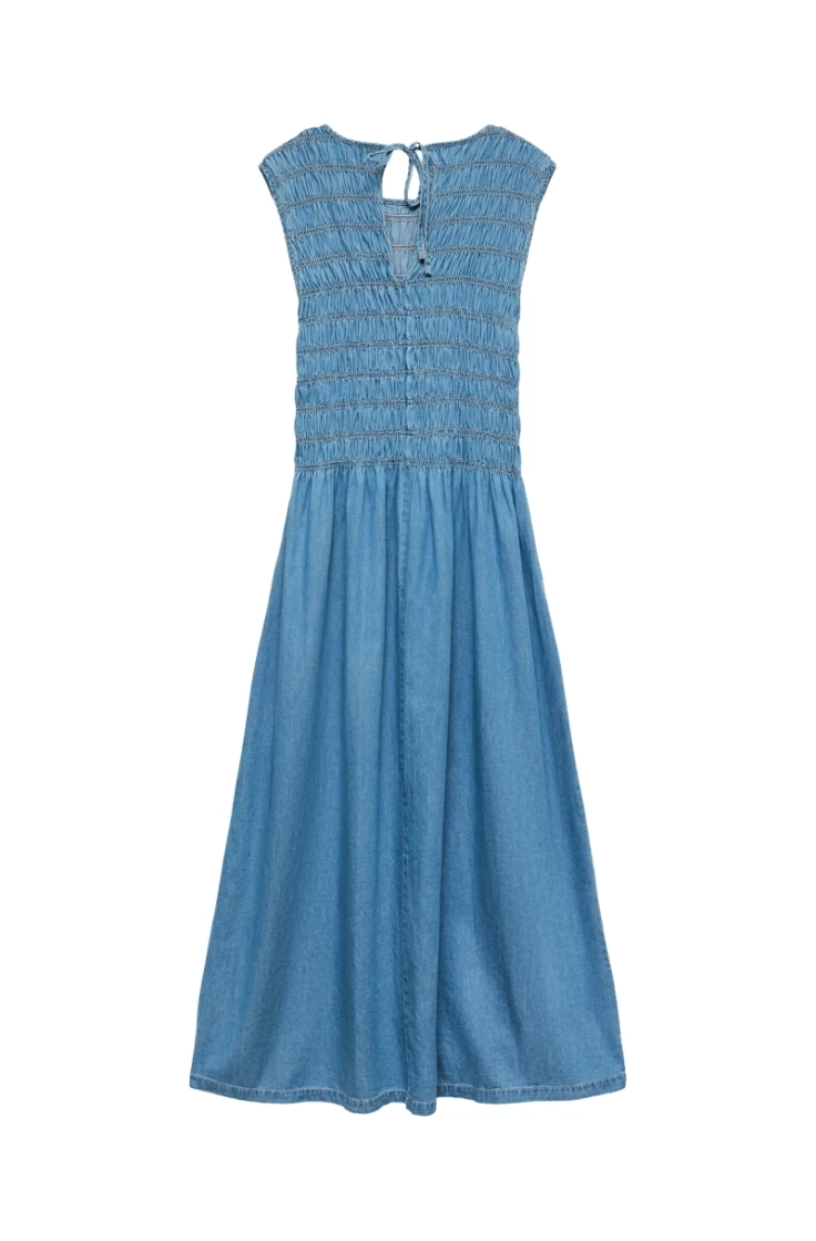 vmnerina sl ankle smock dnm dr medium blue den
