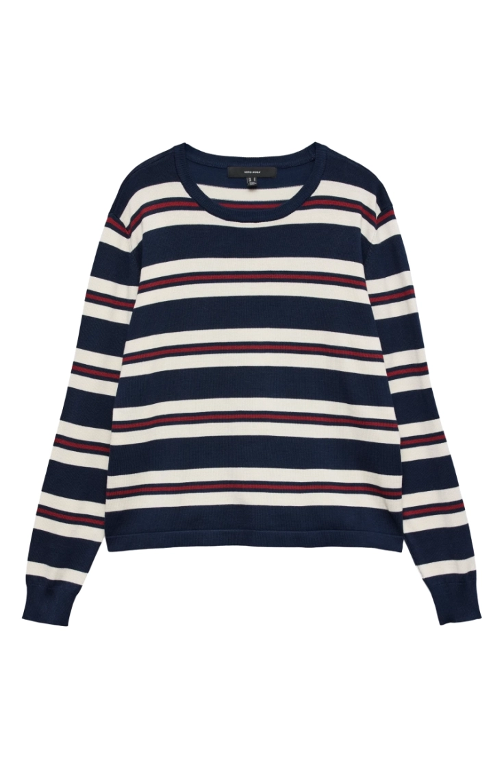 vmsilje ls o-neck pullover navy blazer str