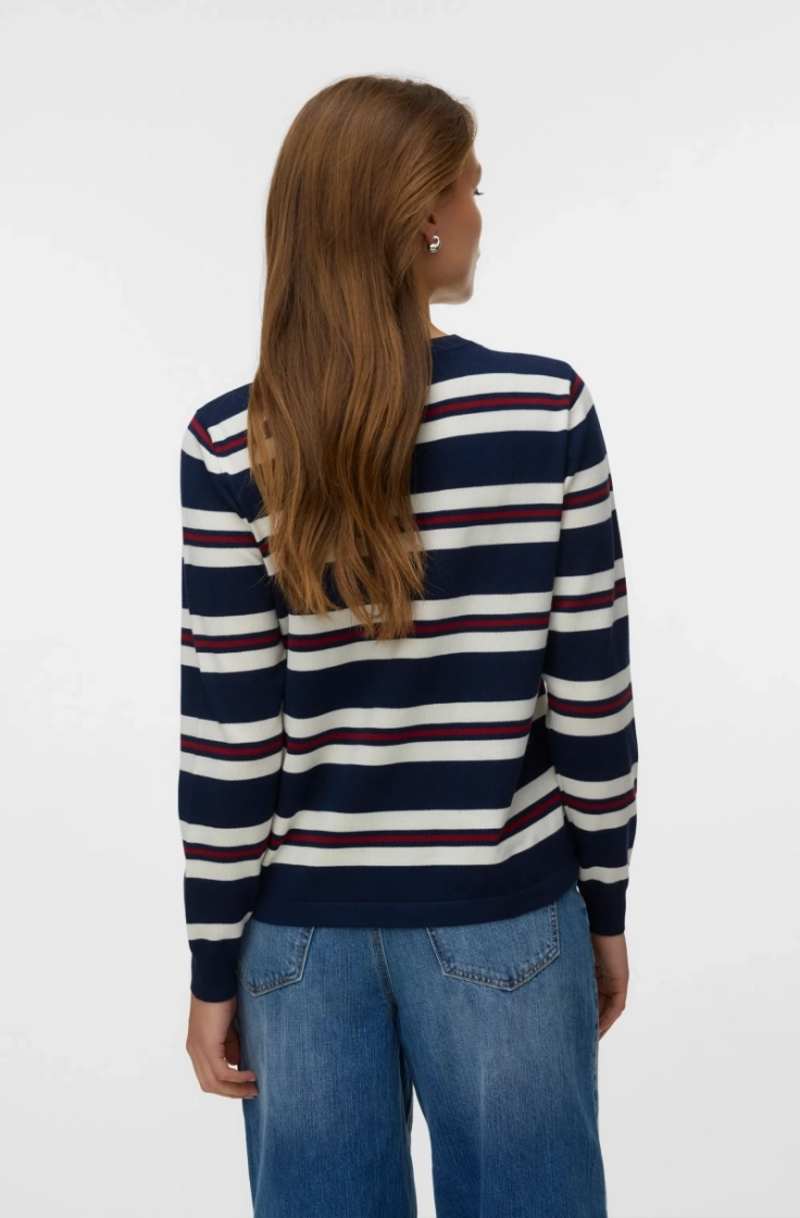 vmsilje ls o-neck pullover  navy blazer str