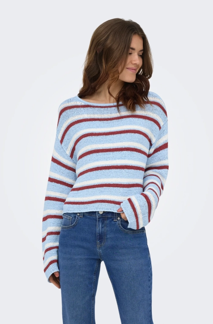 onlgeena ls o-neck cc knt cashmere blue s