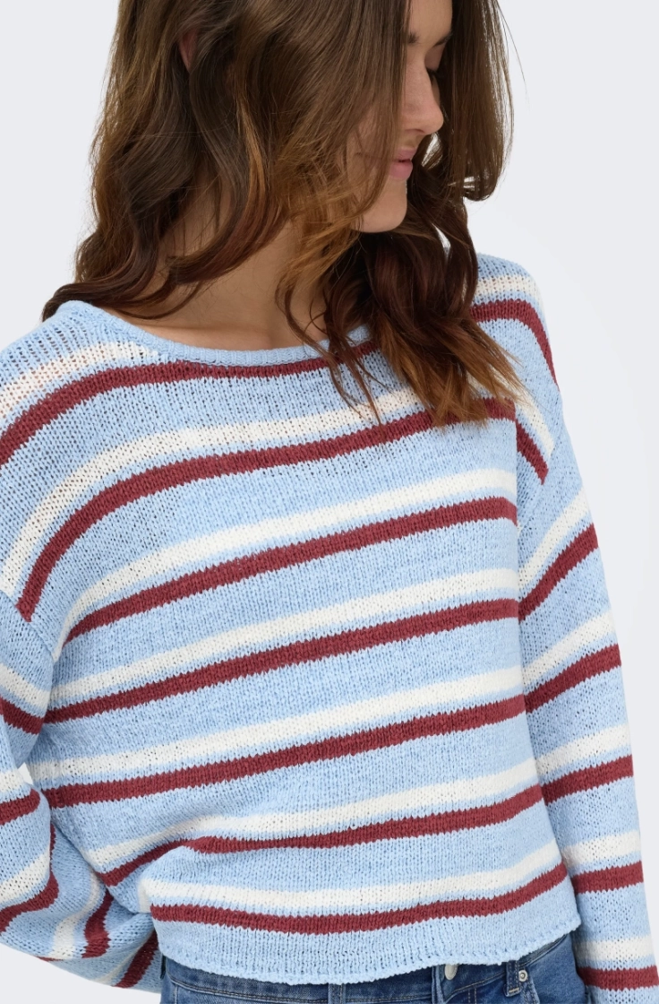 onlgeena ls o-neck cc knt cashmere blue s