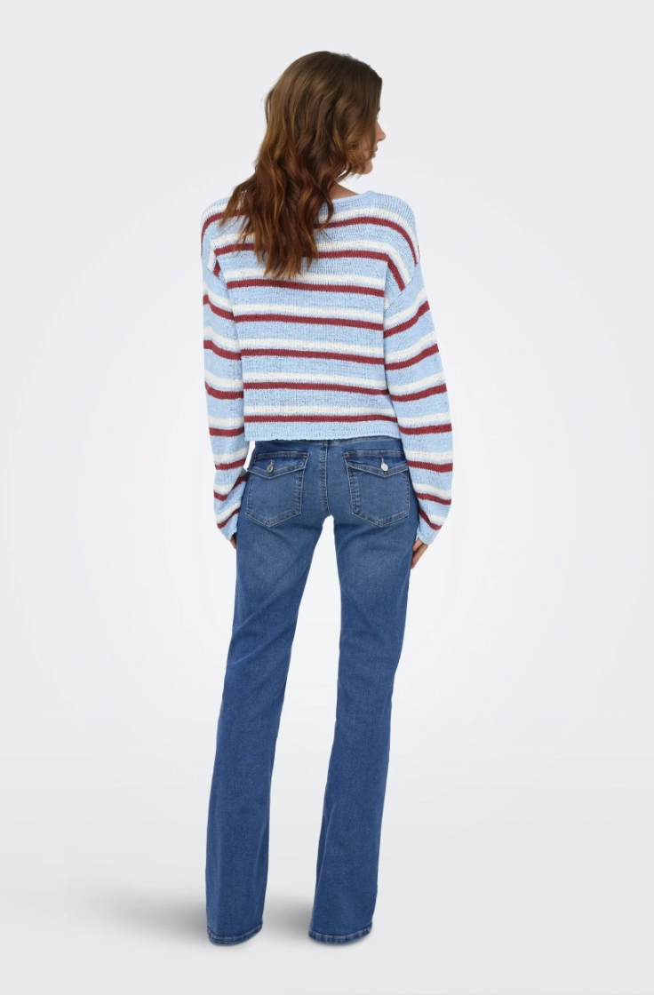 onlgeena ls o-neck cc knt cashmere blue s