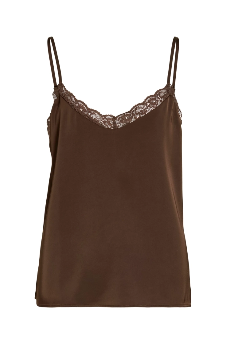 vienna ravenna lace singlet coffee bean