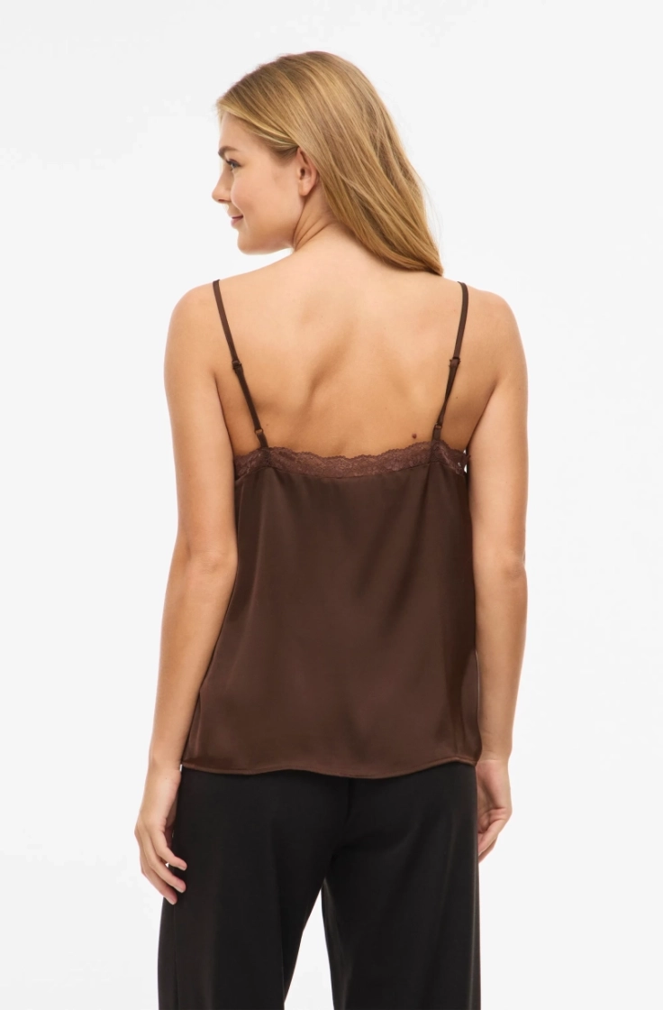 vienna ravenna lace singlet coffee bean