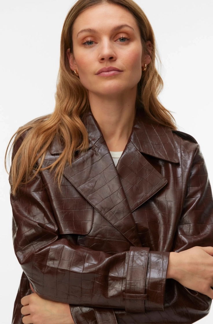 vmcarly short coated jacket cocoa brown