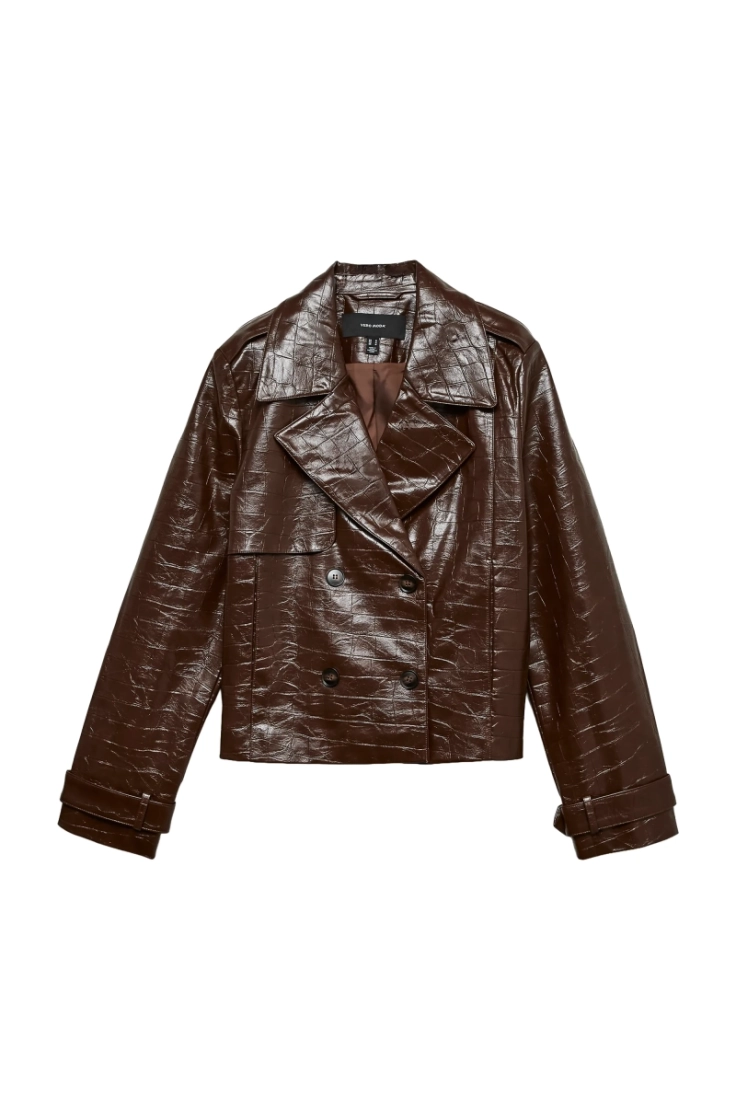 vmcarly short coated jacket cocoa brown