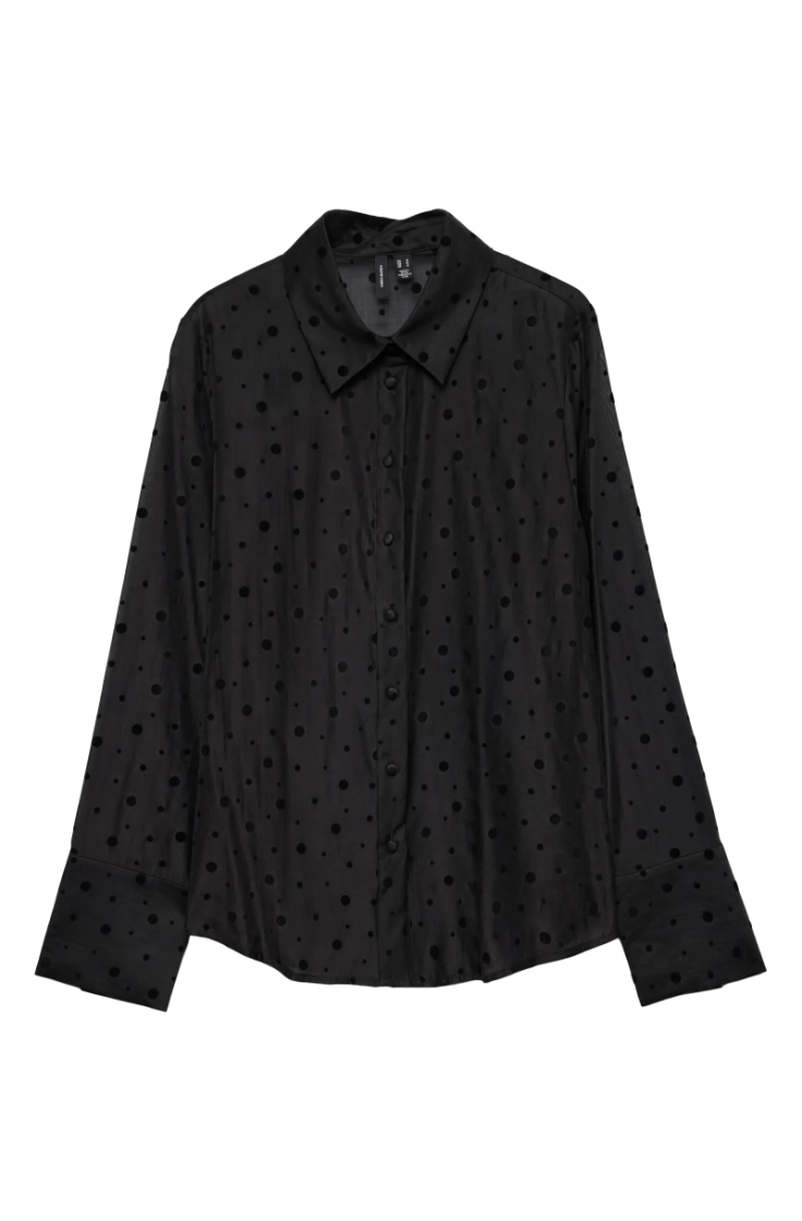 vmminna dot ls shirt wvn black black flo