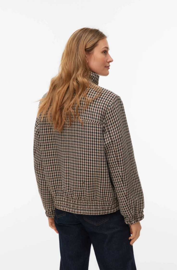 vmcheryl short check jacket en chocolate torte