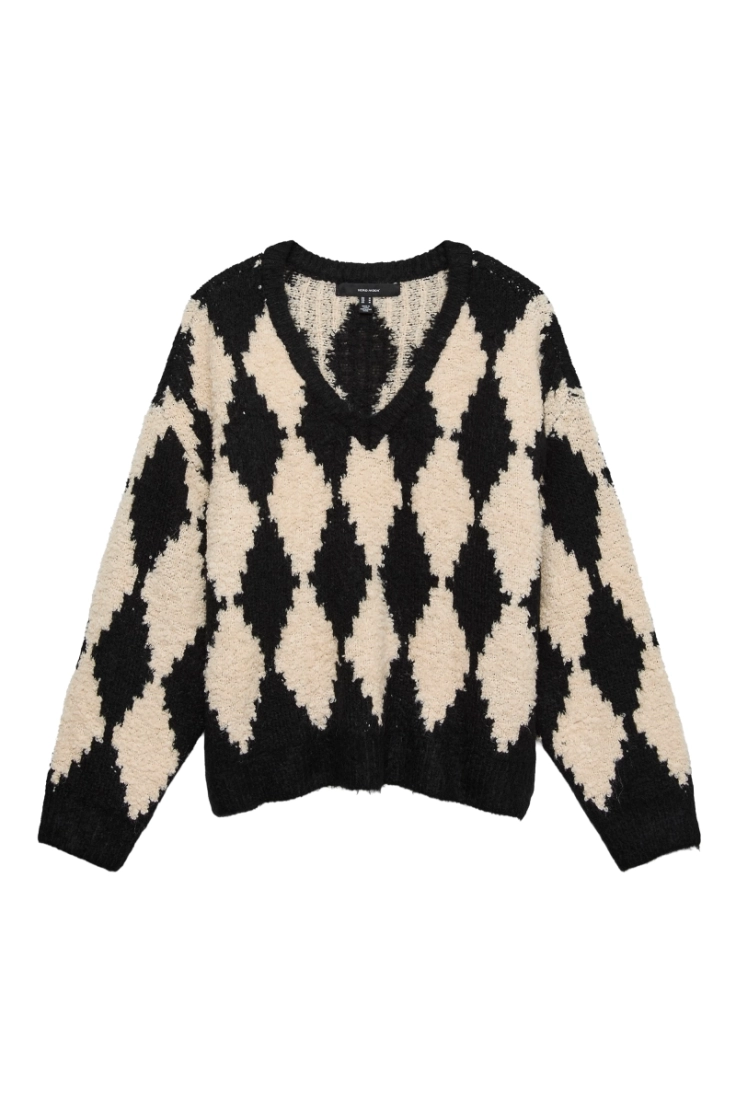 vmcolleen ls v-neck pullover b black birch