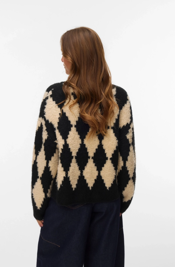 vmcolleen ls v-neck pullover b black birch