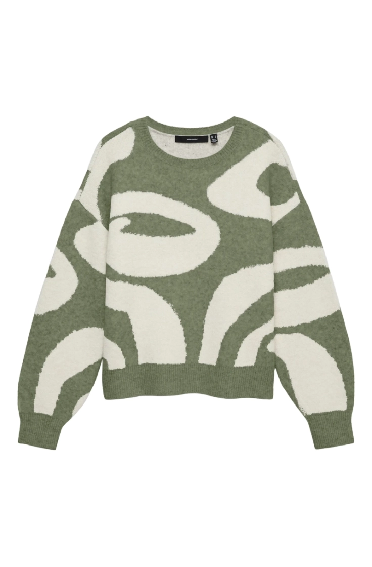 vmlara ls o-neck pullover boo  oil green birch