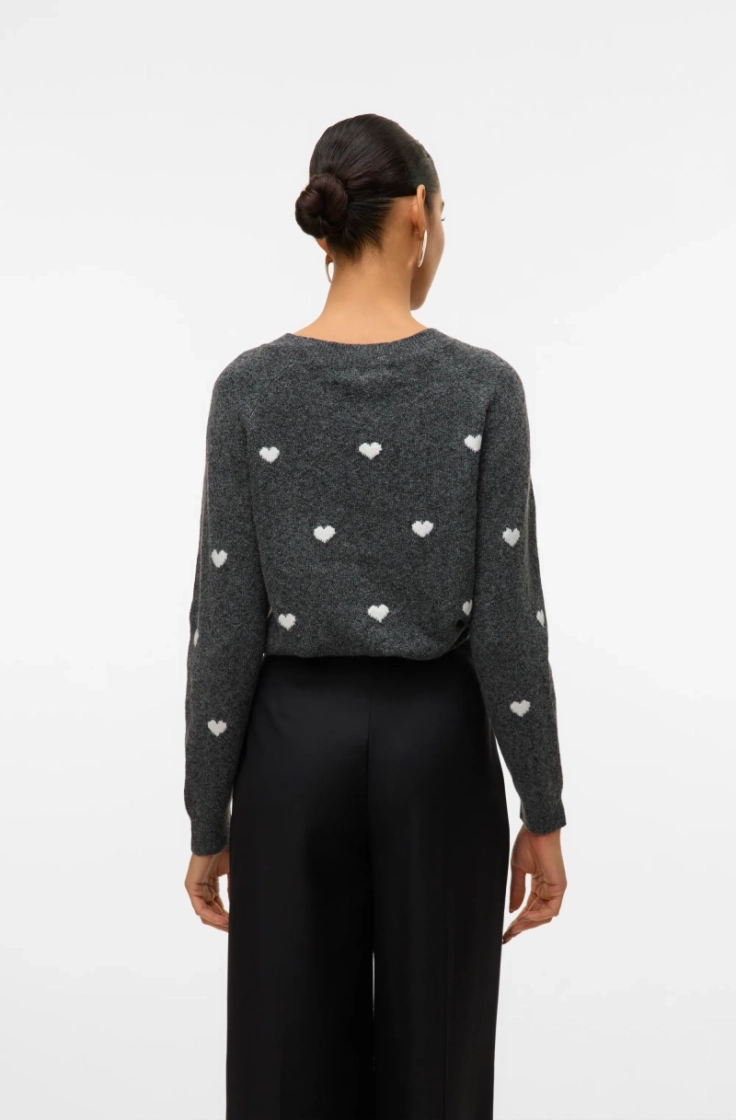vmdoffy intarsia ls o-nck pull dark grey melan