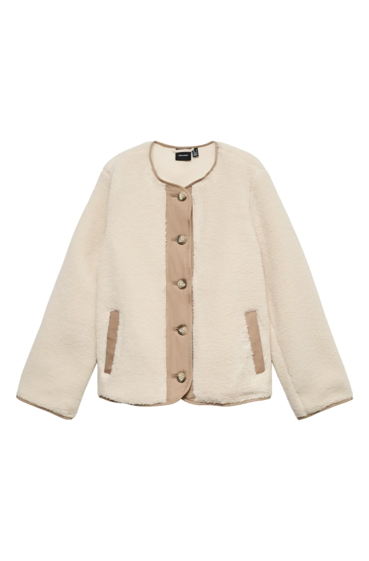 vmfrancesca teddy jacket  oatmeal trim si