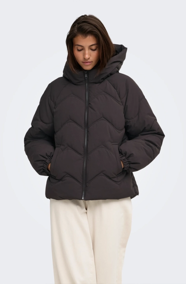 jdypower short hood puffer otw chocolate torte