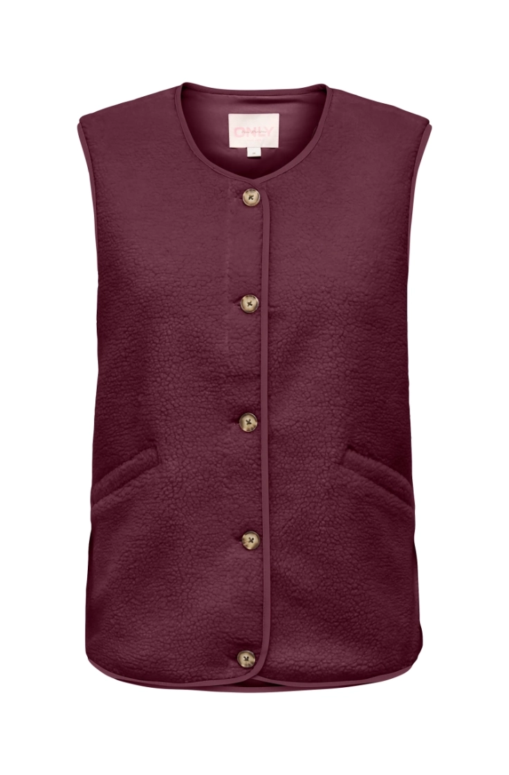 onlbaby teddy vest pnt fig