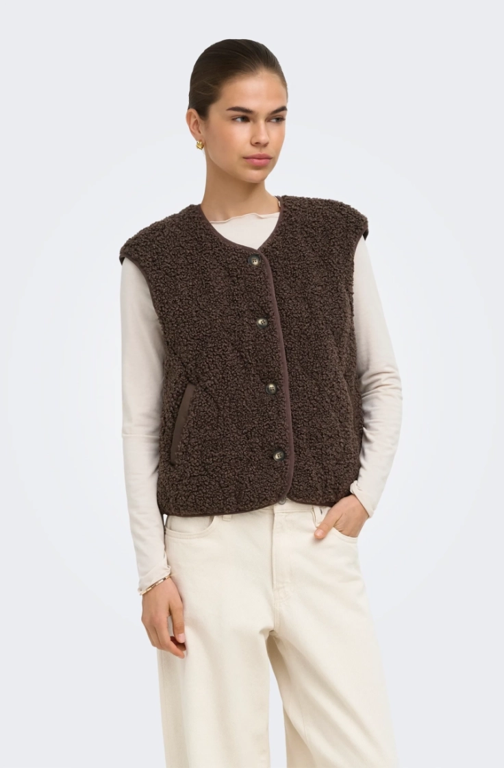 onlines teddy waistcoat cc otw chocolate marti