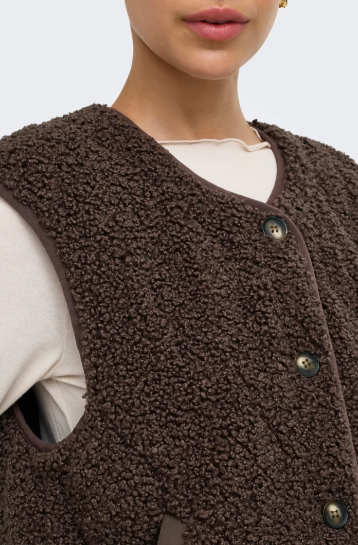 onlines teddy waistcoat cc otw chocolate marti