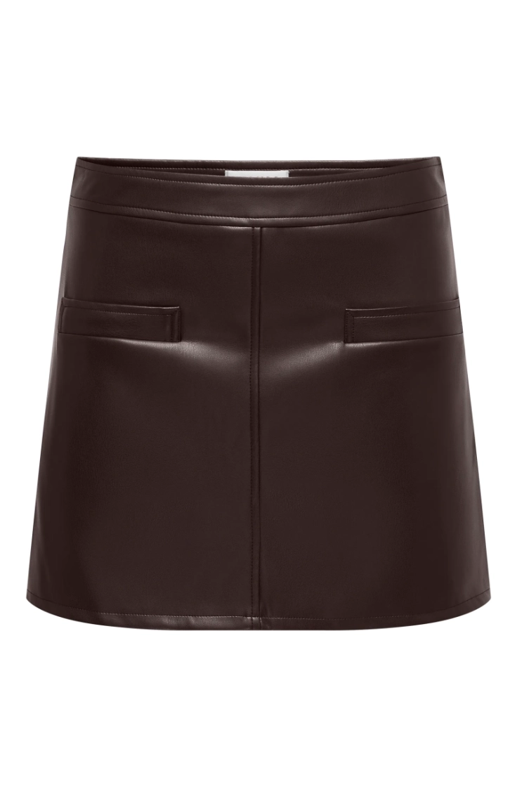 onlneli hw faux leather skirt  chocolate torte