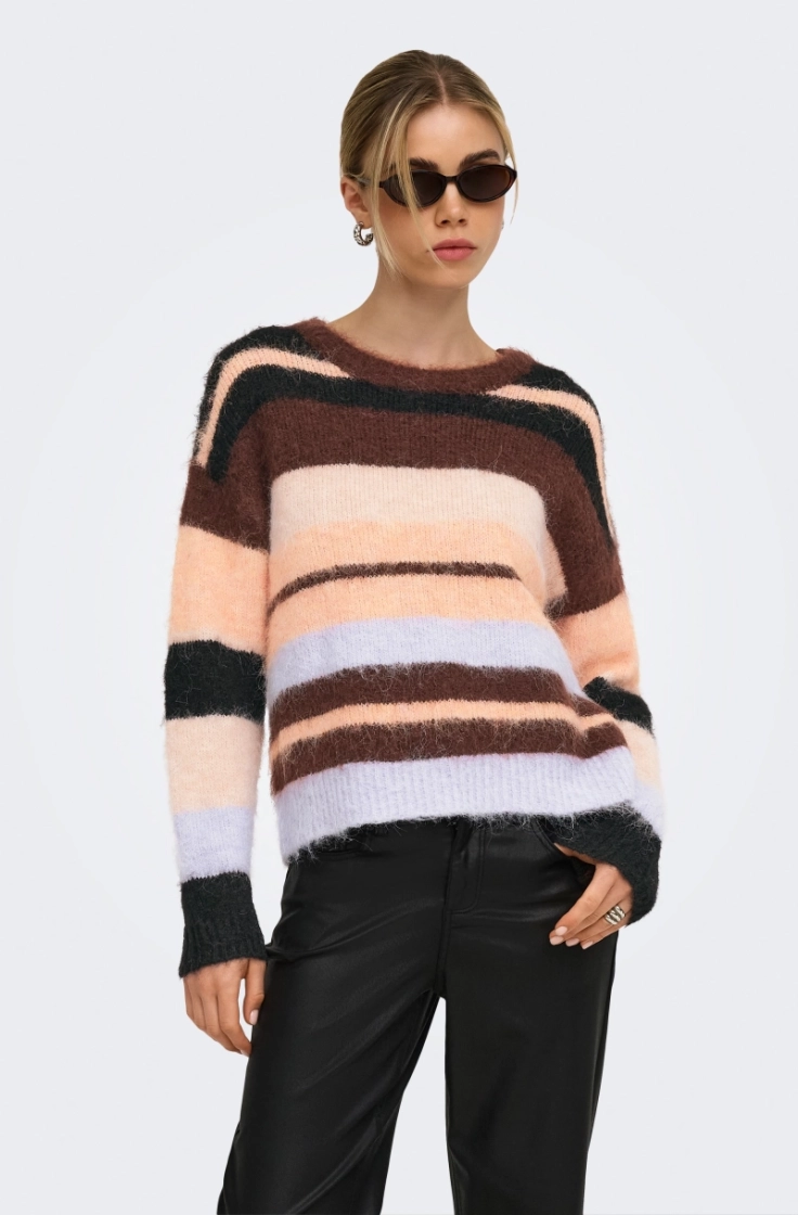 onlperil ls o-neck cc knt pinecone str.mu