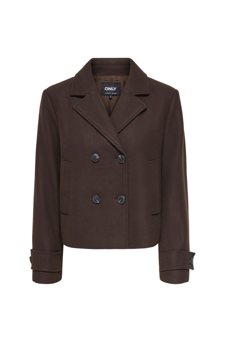 onlfreja short db jacket otw hot fudge melan