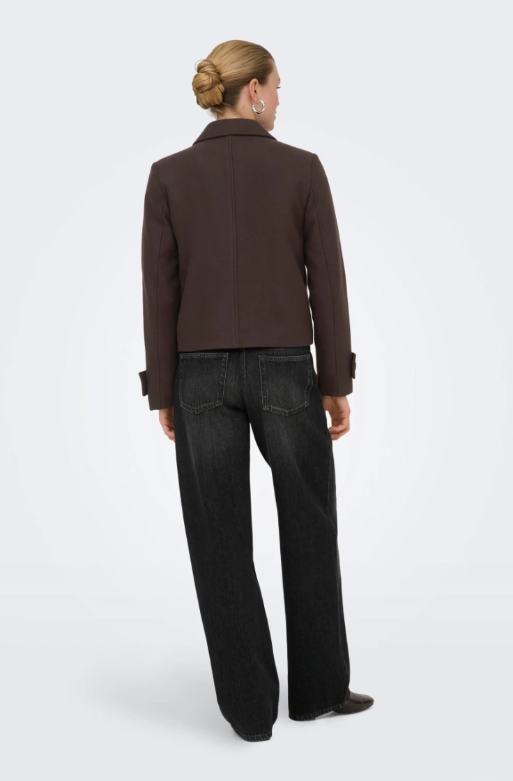 onlfreja short db jacket otw hot fudge melan