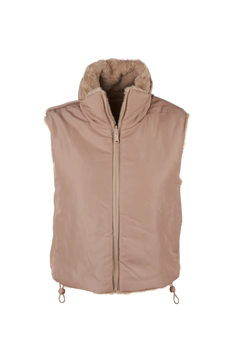 onldana faux fur rev.waistcoat silver mink