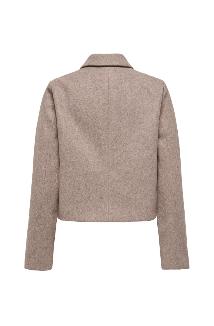 onlvela zip short jacket otw taupe gray mela