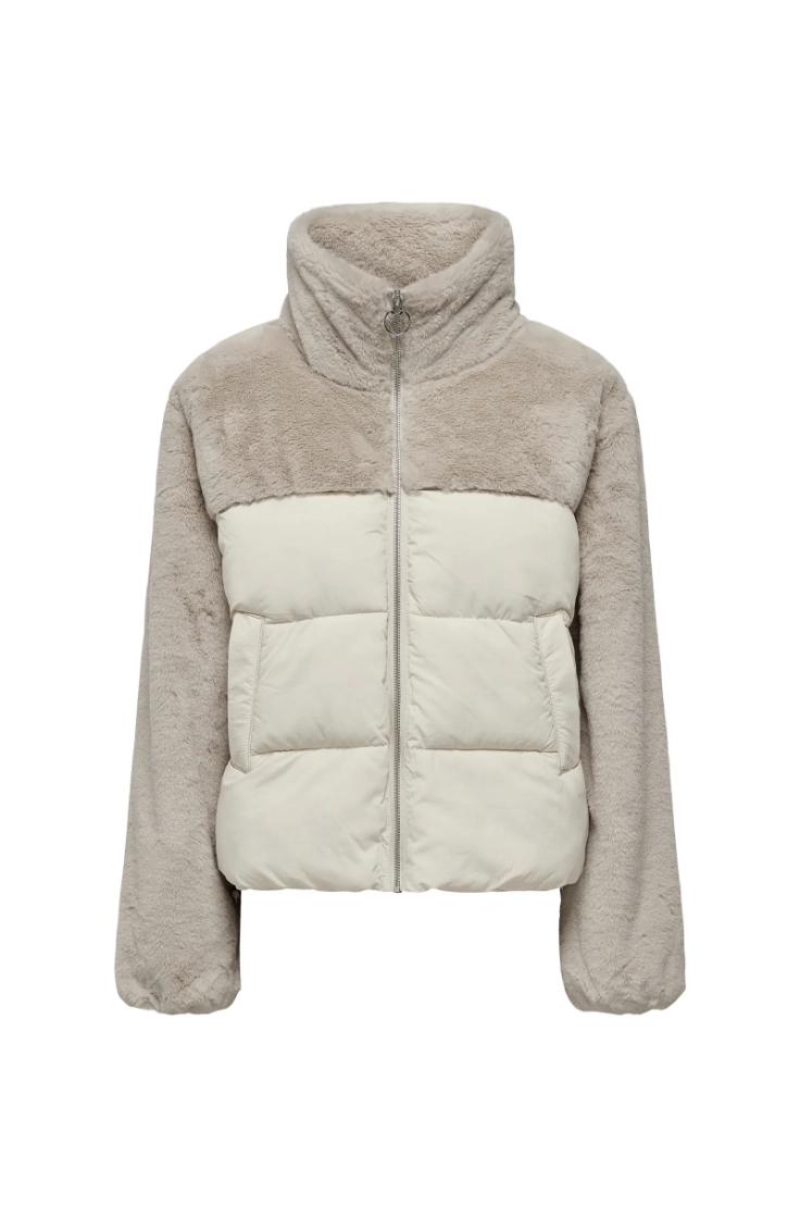 onlwanja fur puffer mix jacket moonbeam
