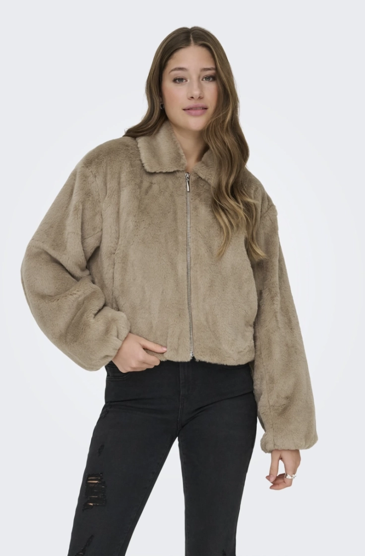 onldana faux fur jacket cc otw silver mink
