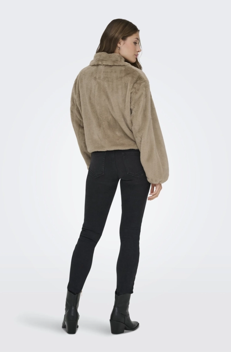 onldana faux fur jacket cc otw silver mink