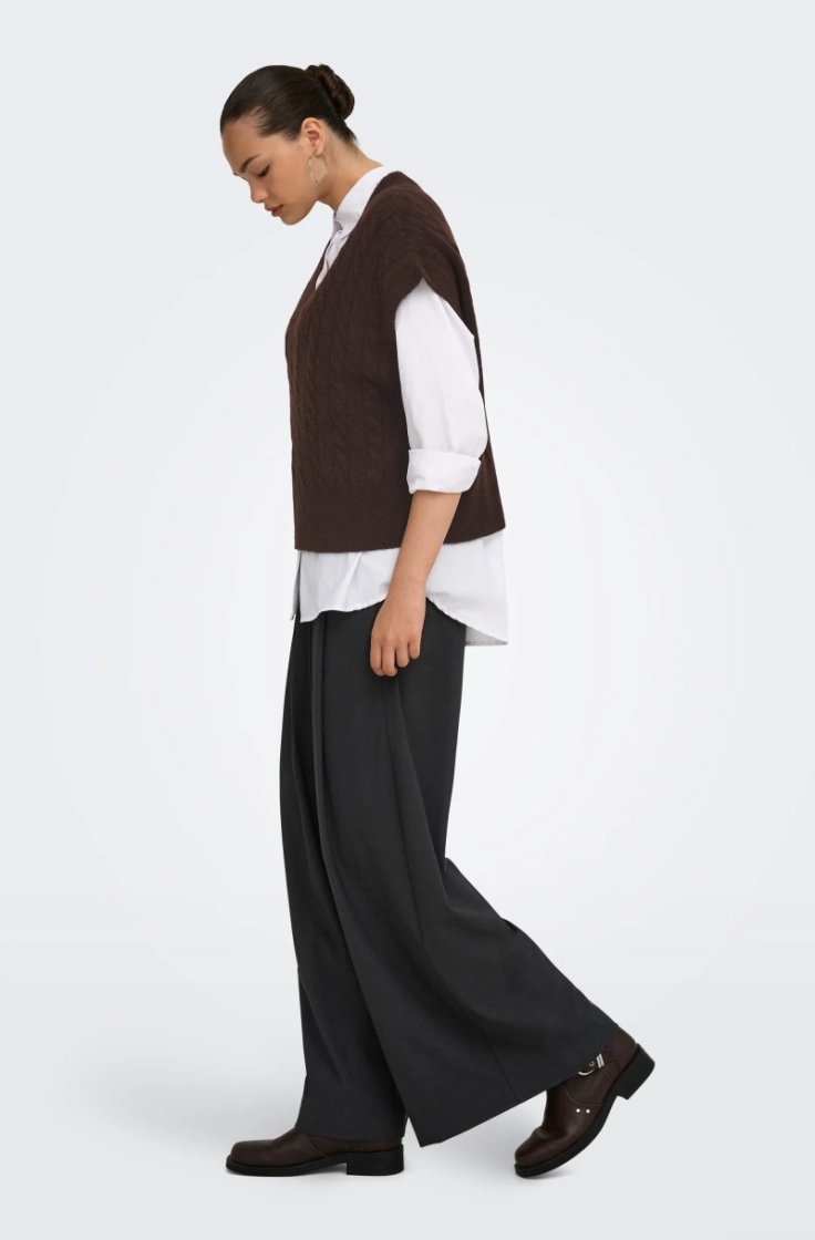 onlmelody vest knt coffee bean mel