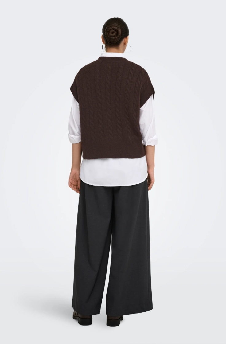 onlmelody vest knt coffee bean mel