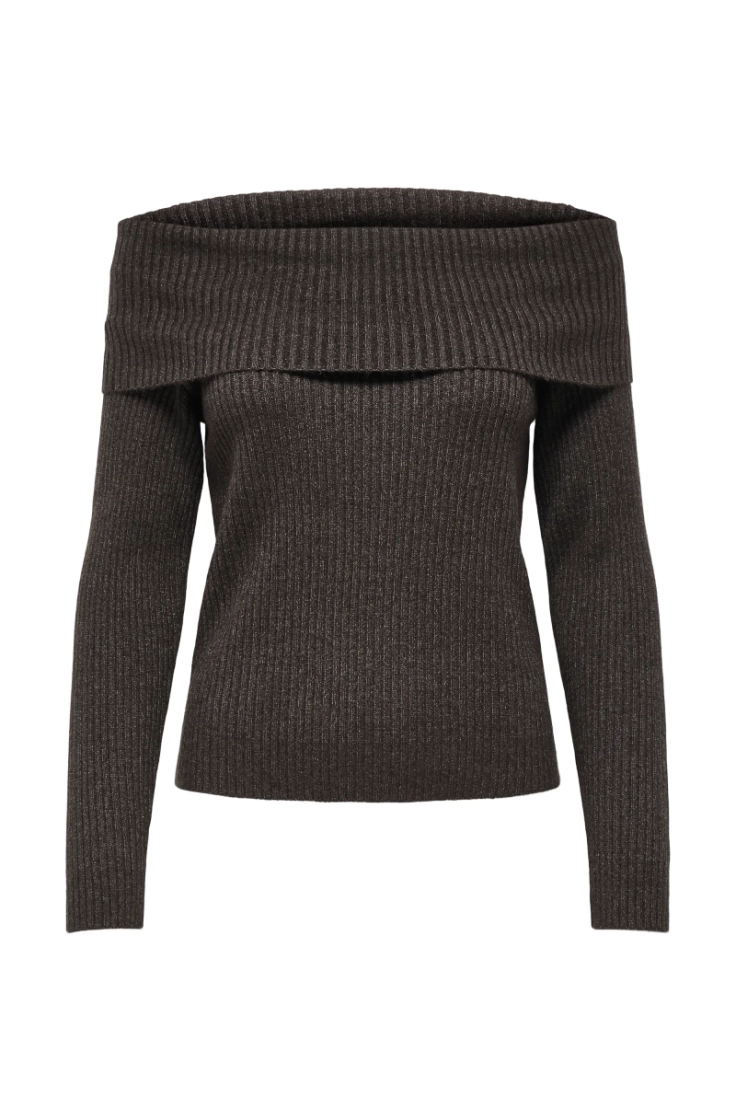 onlkatia ls off shoulder knt chocolate torte
