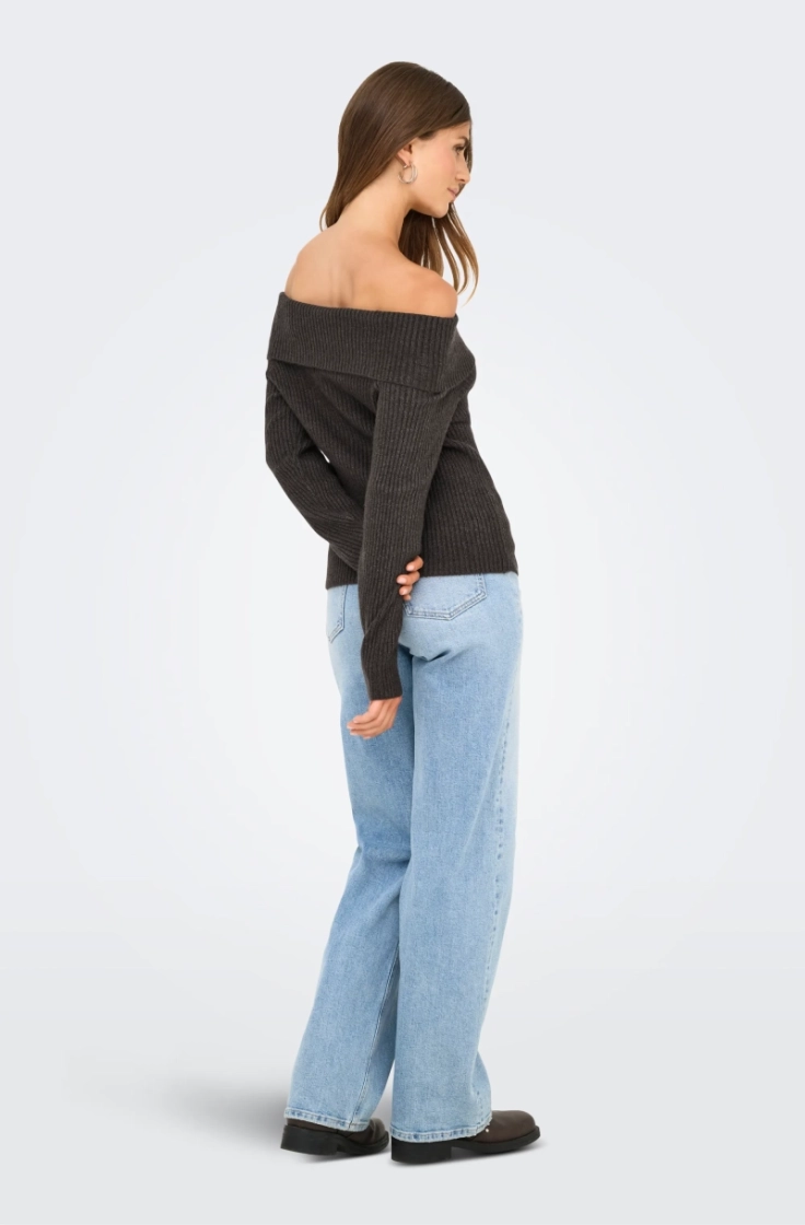 onlkatia ls off shoulder knt chocolate torte