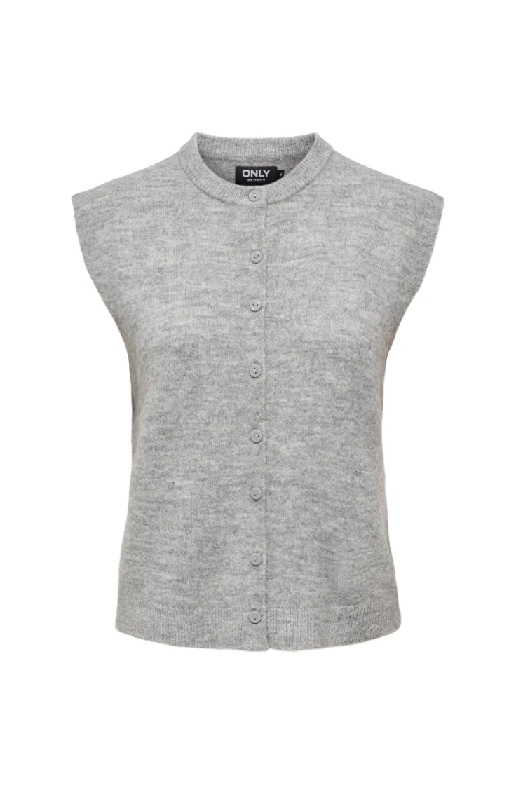 onlsimoni vest knt medium grey mel